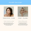 Split image showing a daytime lip-balm reset routine and a nighttime overnight lip mask routine